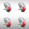 Service Caster 3 Inch SS Red Polyurethane Wheel Swivel Bolt Hole Caster Set with Brake SCC SCC-SSBH20S314-PPUB-RED-TLB-4 - alternate 1